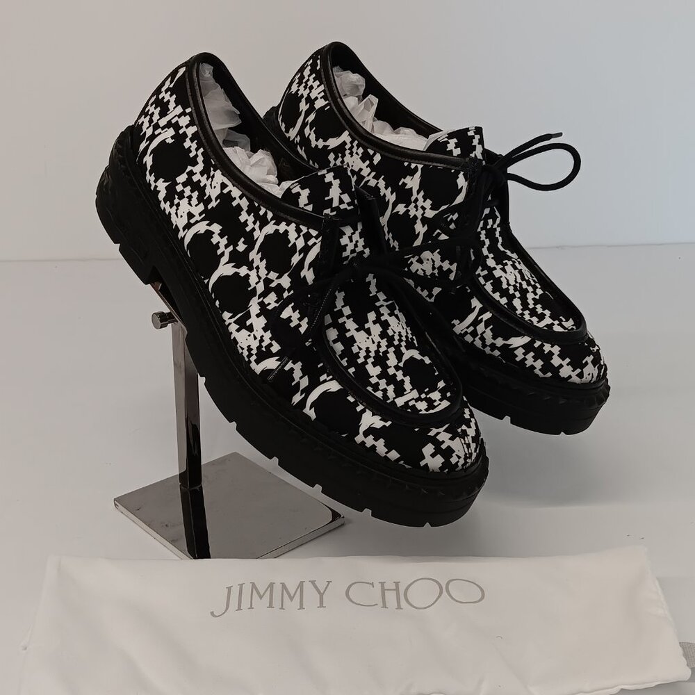Jimmy Choo Men's Marlow Distorted Print Moccasin Shoes - EU45/US12